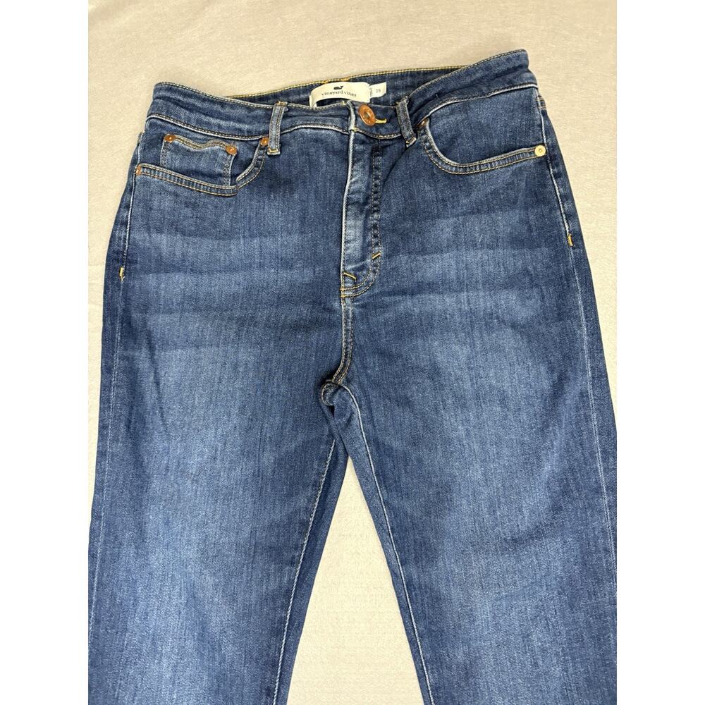VINEYARD VINES Jamie Jeans Skinny Released Hem-Size 29 Dark Wash - Picture 2 of 11